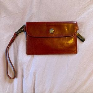 Rudsak deep red leather wristlet.